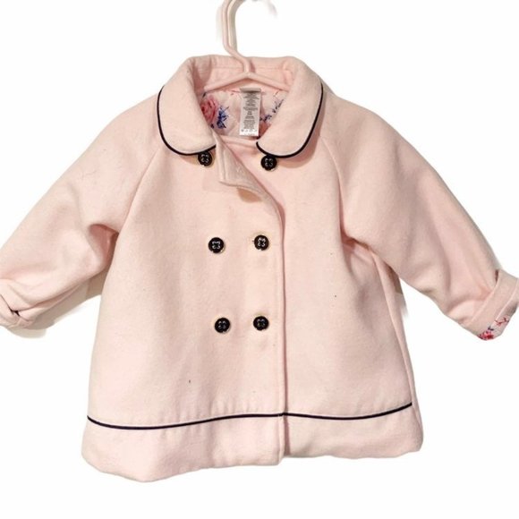 Little‎ Me Toddler Girl 24 Months Pink Pea Coat Bow Back - Picture 1 of 4